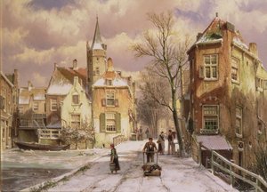 Skjuta en skottkärra i snön